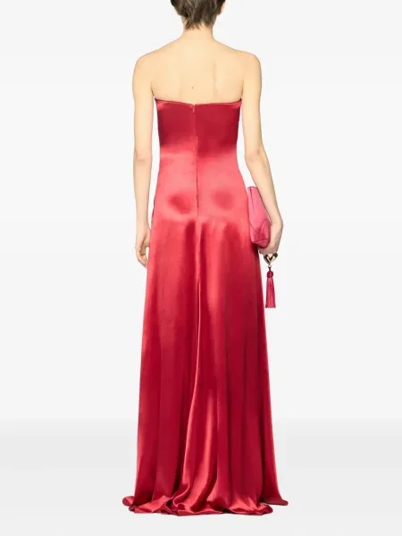 Rochie Genny din satin de cristal de costum roșu