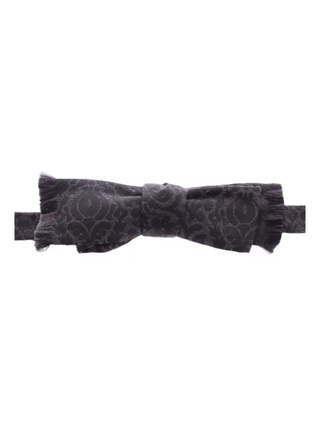 Krawat Dolce And Gabbana elegancki wełniany z nadrukiem szary