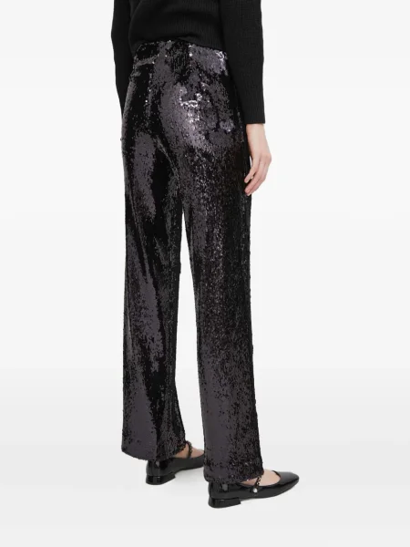 Pantaloni Benetton cu paiete negru