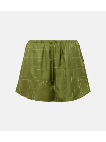 Pantaloni scurți Toteme din satin verde