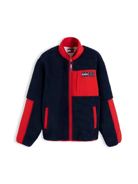 Tommy Jeans Jachetă fleece albastru roșu