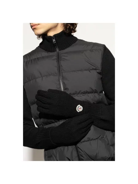 Rękawiczki Moncler wełniane czarne