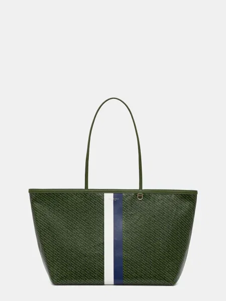 Shopperka Tory Burch skórzana zielona