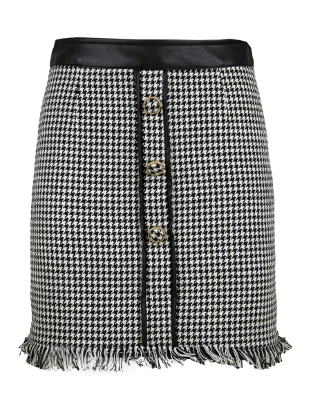Influencer Fustă Houndstooth negru alb