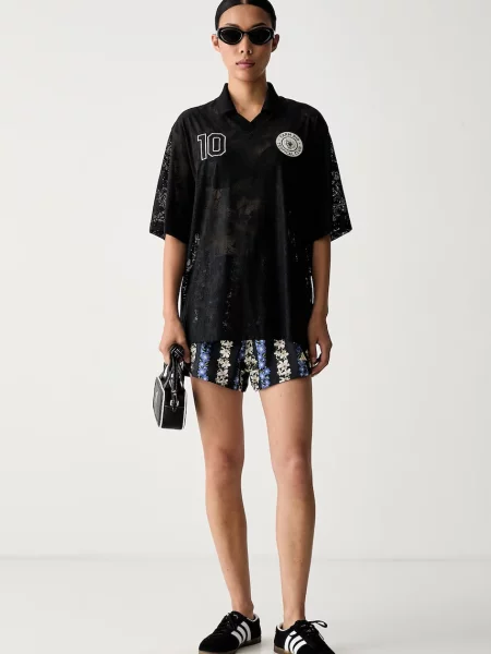 Adidas t-shirt γυναικείο δαντελένιο x Farm Rio μαύρο