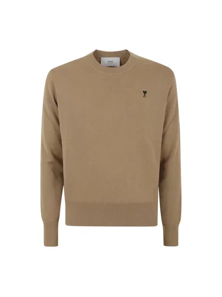 Sweter Ami Paris wełniany beżowy