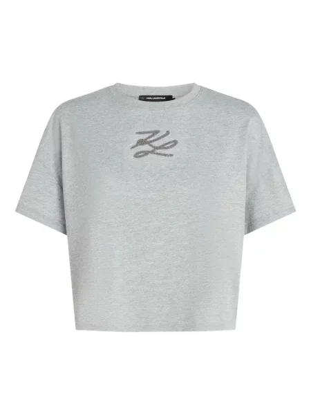 Tricou Karl Lagerfeld cu paiete gri