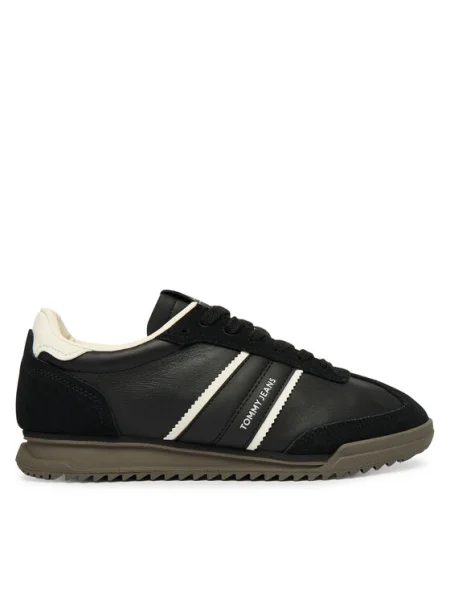 Tommy Jeans Sneakersy Tjw Low Profile Runner Lthr Mix čierna