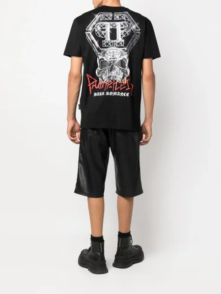 Krátké tričko Philipp Plein s potiskem černé