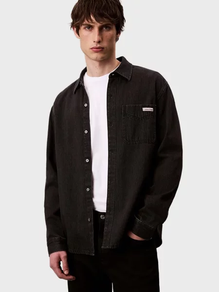 Класична сорочка Calvin Klein Jeans чорна