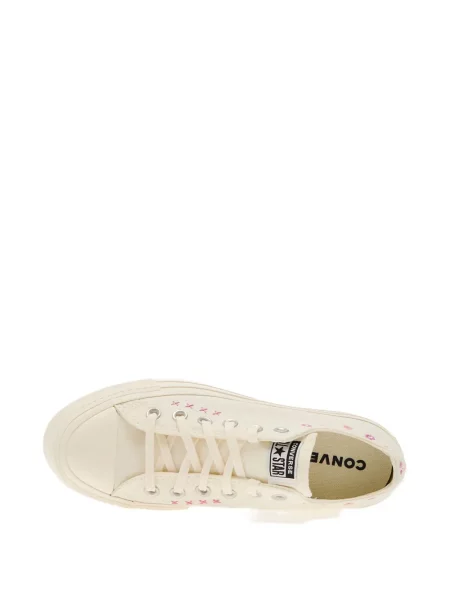 Sneakerși Converse cu broderie cu model floral cu platformă negru