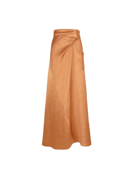 Lniana maksi spódnica maxi Cortana pomarańczowa