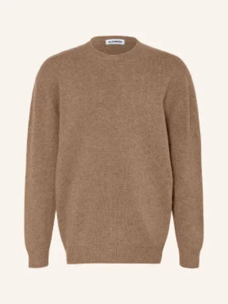 Jil Sander Sweter Oversize Z Kaszmirem braun brązowy
