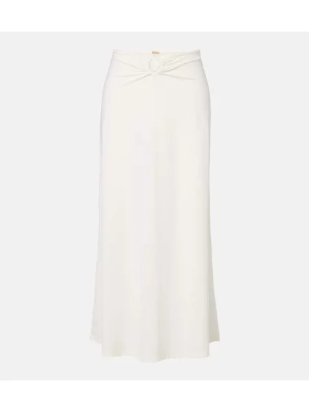 Fustă midi Johanna Ortiz până la genunchi alb