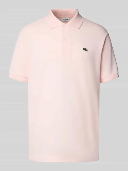 Koszulka polo Regular Fit z czystej bawełny Lacoste różowa