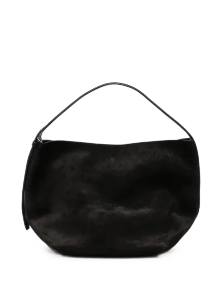 Cu centură geantă shopper Toteme din piele de căprioară negru