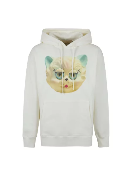 Bluza z kapturem Valentino Garavani z kapturem z nadrukiem beżowa