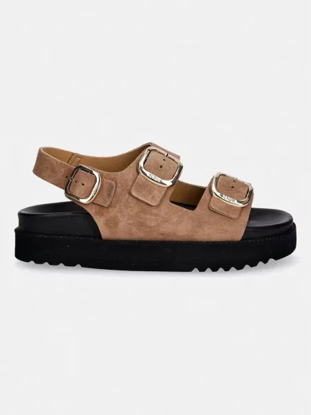 Scholl sandale din piele întoarsă BLAKE maro