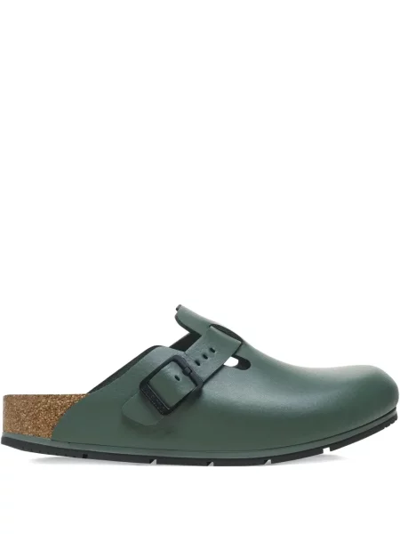 Papuci tip mules Birkenstock din piele verde