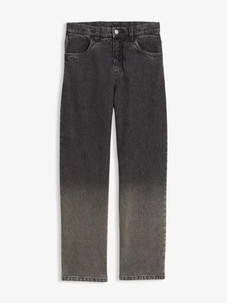 Dżinsy cieniowane loose fit straight szare