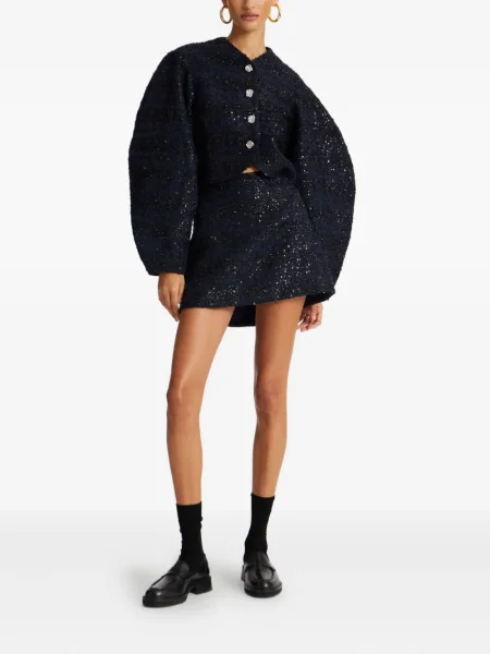 Fusta mini Rotate Birger Christensen cu paiete albastru