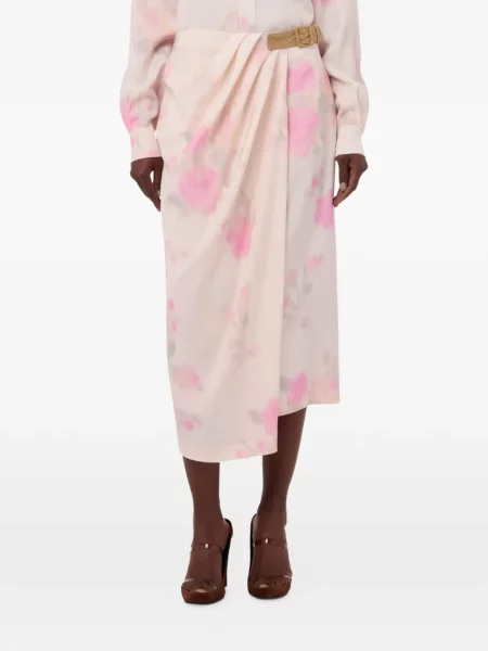 Fustă midi Moschino cu model floral cu imagine plic