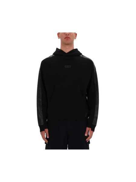 Bluza z kapturem Versace Jeans Couture z autografem czarna