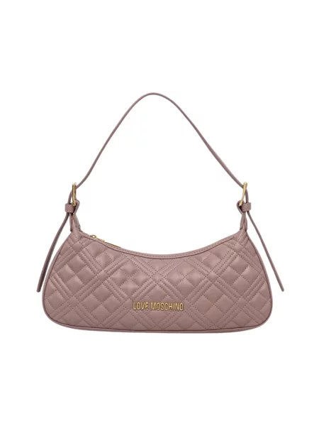 Torebka bagietka Love Moschino skórzana różowa