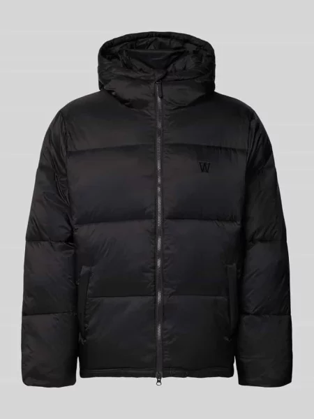 Kurtka pikowana z kapturem model ‘CLAUS PUFFER JACKET’ Wood Wood czarna