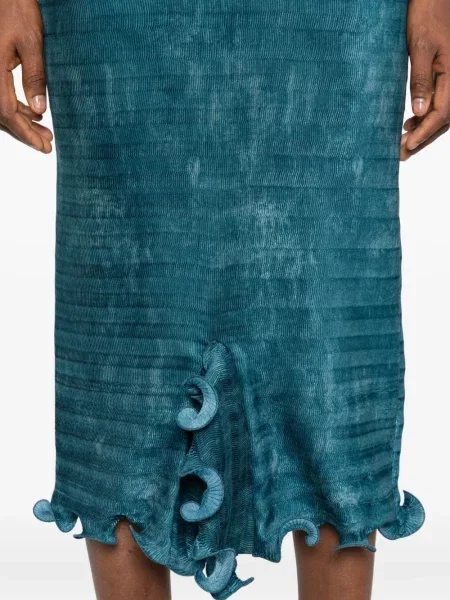 Rochie midi Fendi cu volane până la genunchi de costum albastru
