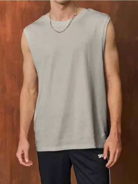 Sinsay Tričko bez rukávů šedá