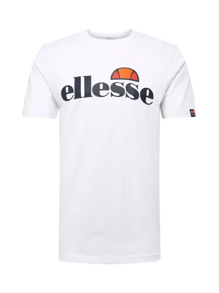 ELLESSE Tricou alb / negru / portocaliu mandarină / roșu rodie gri