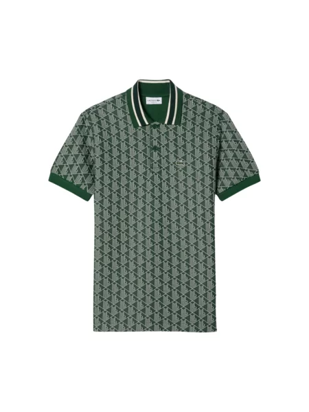 Polo Lacoste Bord-cotes z krótkim rękawem ciemnozielony M zielona