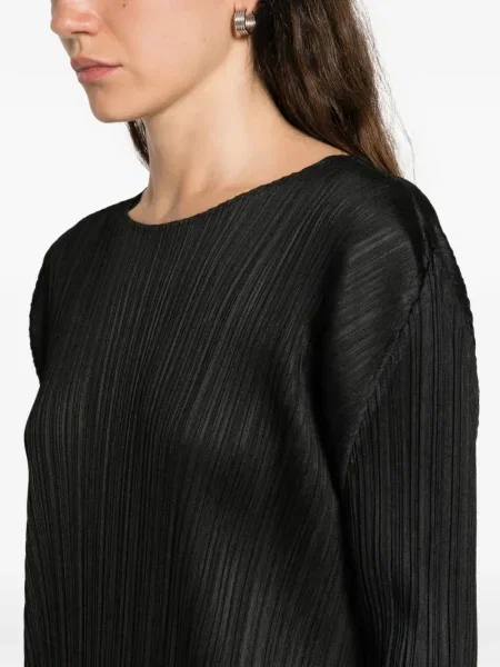 Rochie maxi Pleats Please Issey Miyake plisată de costum negru
