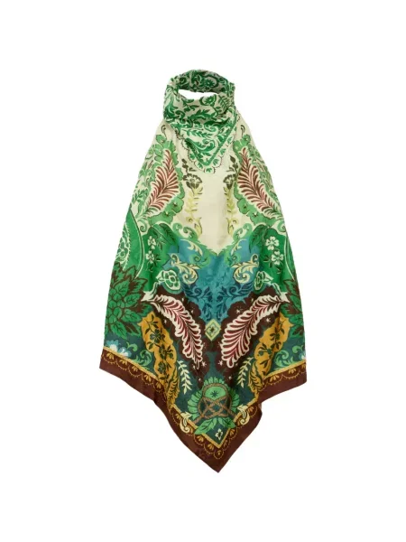 Top Alemais cu imagine cu model paisley verde