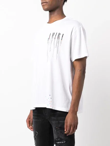 Scurt tricou Amiri cu imagine alb