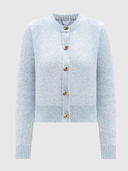 Кардиган з вовною Bottega Veneta блакитний