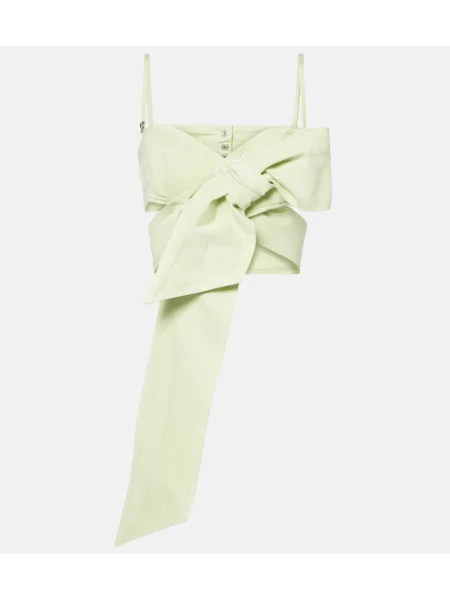 Top Blumarine cu funde verde