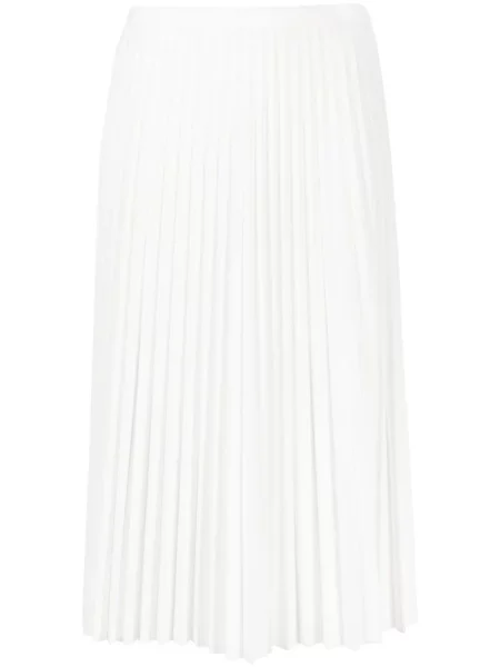 Fusta plisata Lacoste plisată până la genunchi alb