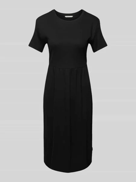 Sukienka casualowa taliowana z mieszanki bawełny i elastanu Tom Tailor Denim czarna