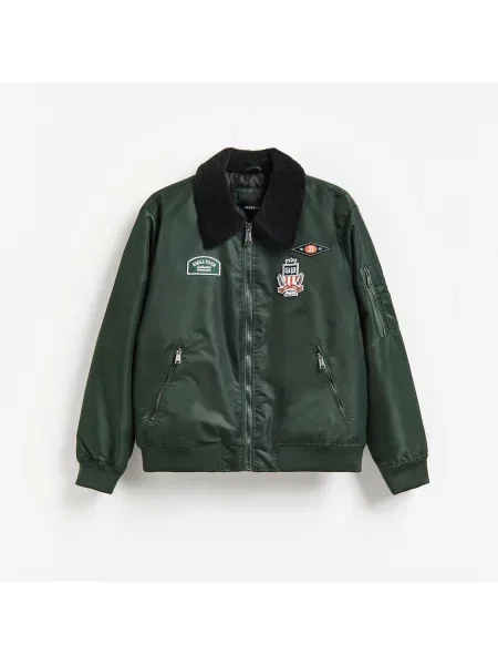 Reserved Bomber dzseki gallérral sötétzöld