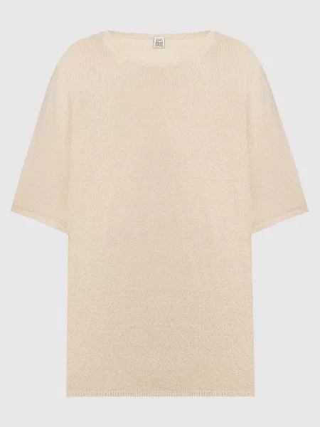 Шелковая футболка Toteme бежевая