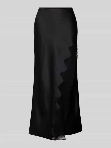 Długa spódnica z satyny model ‘VLACE’ Boss Orange czarna