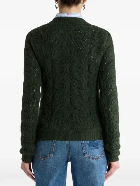 Pulover Etro de lână cu model paisley verde