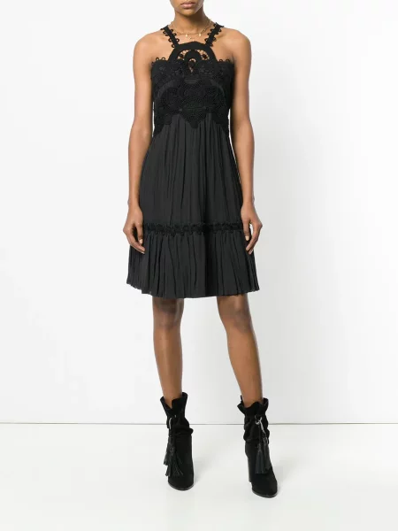 Rochie Chloé cu broderie din dantelă negru