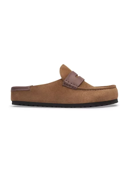 Birkenstock Naples Wrapped LEVE/LEOI șalpi mocasini pentru femei din piele bej