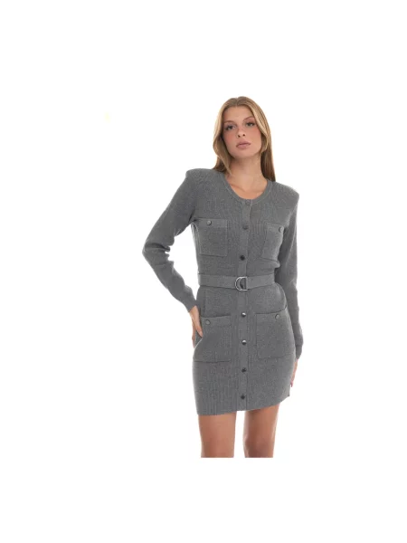 Sukienka Liu Jo ze ściągaczem polarowa garniturowa szara