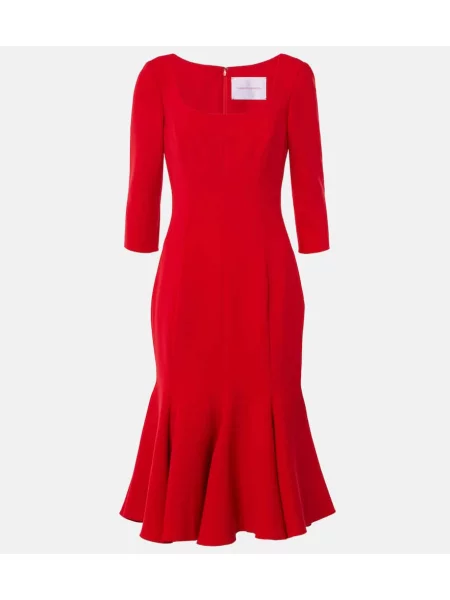 Rochie midi Carolina Herrera până la genunchi de costum roșu