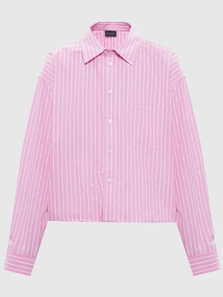 Сорочка в смужку Balenciaga рожева