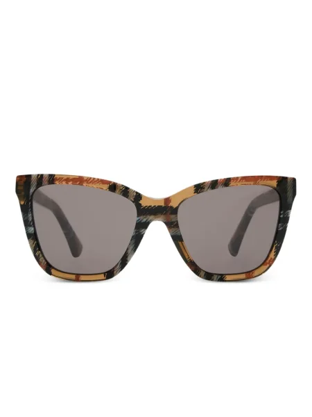 Карирани слънчеви очила Burberry Eyewear кафяво